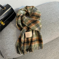 Merivelle Wol Sjaal Dames – Elegante Winter Sjaal van 100% Wol met Schaakbordpatroon