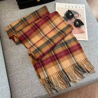 Merivelle Wol Sjaal Dames – Elegante Winter Sjaal van 100% Wol met Schaakbordpatroon