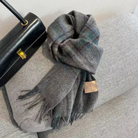 Merivelle Wol Sjaal Dames – Elegante Winter Sjaal van 100% Wol met Schaakbordpatroon
