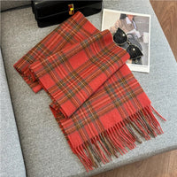 Merivelle Wol Sjaal Dames – Elegante Winter Sjaal van 100% Wol met Schaakbordpatroon