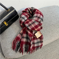 Merivelle Wol Sjaal Dames – Elegante Winter Sjaal van 100% Wol met Schaakbordpatroon