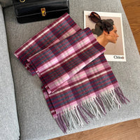 Merivelle Wol Sjaal Dames – Elegante Winter Sjaal van 100% Wol met Schaakbordpatroon