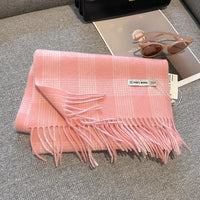 Merivelle Wol Sjaal Dames – Elegante Winter Sjaal van 100% Wol met Schaakbordpatroon