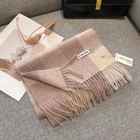 Merivelle Wol Sjaal Dames – Elegante Winter Sjaal van 100% Wol met Schaakbordpatroon