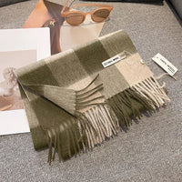 Merivelle Wol Sjaal Dames – Elegante Winter Sjaal van 100% Wol met Schaakbordpatroon
