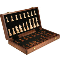STRATEGIQON – Premium schaakset van hout met klassiek, opvouwbaar walnotenhouten bord