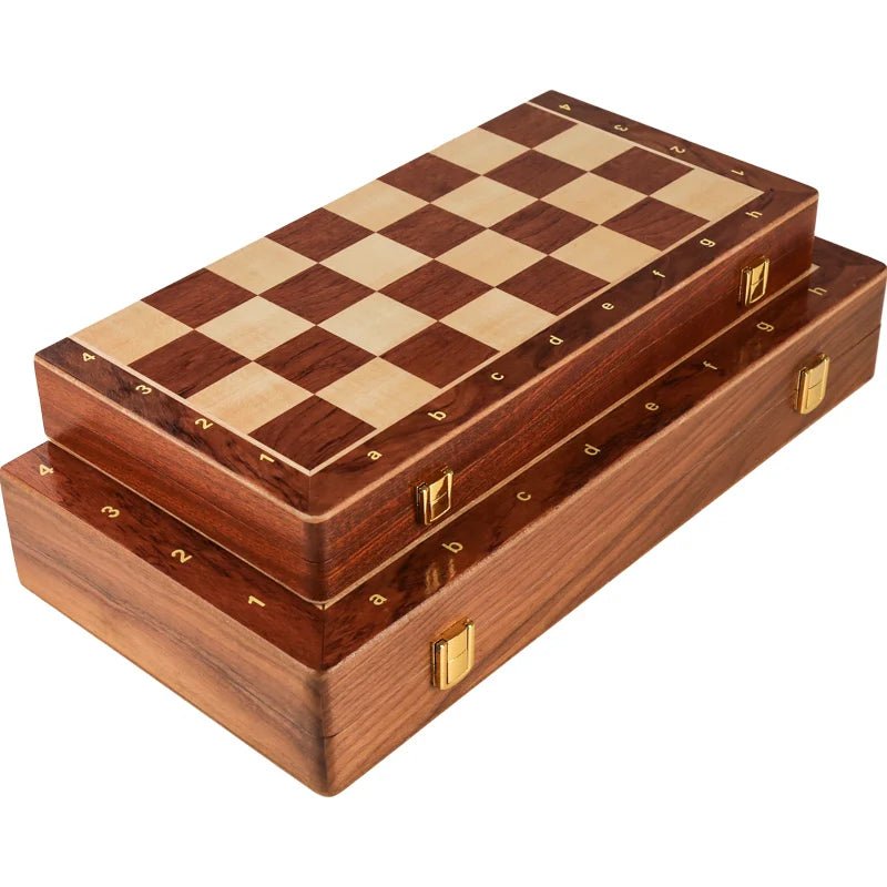 STRATEGIQON – Premium schaakset van hout met klassiek, opvouwbaar walnotenhouten bord