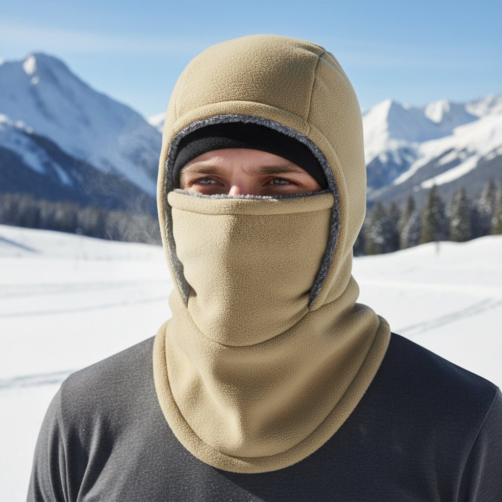 KÄLTEHAUBE – Thermische fleece-stormcapuchon voor fietsen en buitensporten bij vriesweer
