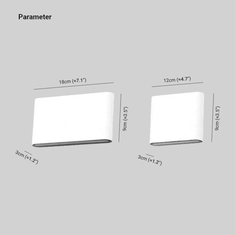 Bastro Moderne Rechthoekige Waterdichte Buitenwandlamp, Zwart/Wit