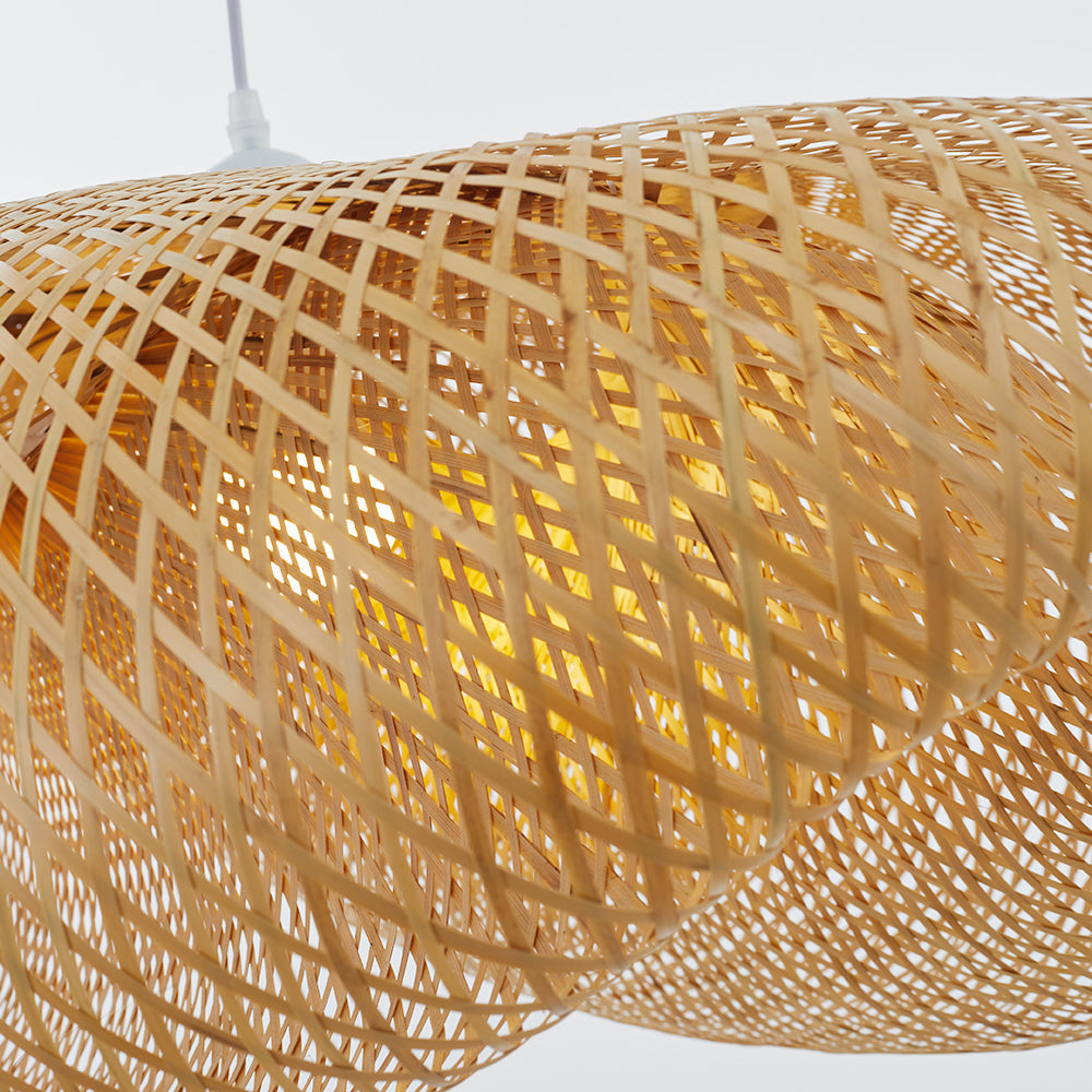 Rinwa Hanglamp Nuage Bohème. Bamboe. Hout. Woonkamer