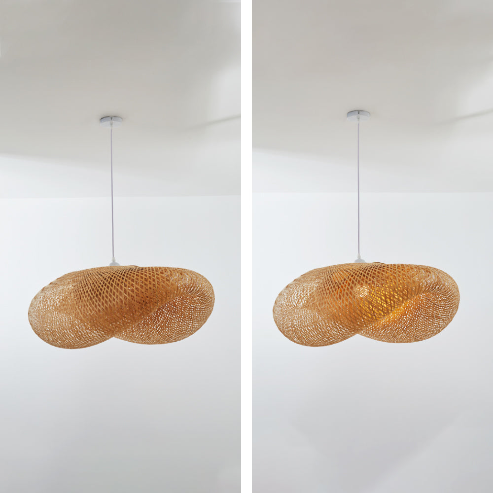 Rinwa Hanglamp Nuage Bohème. Bamboe. Hout. Woonkamer