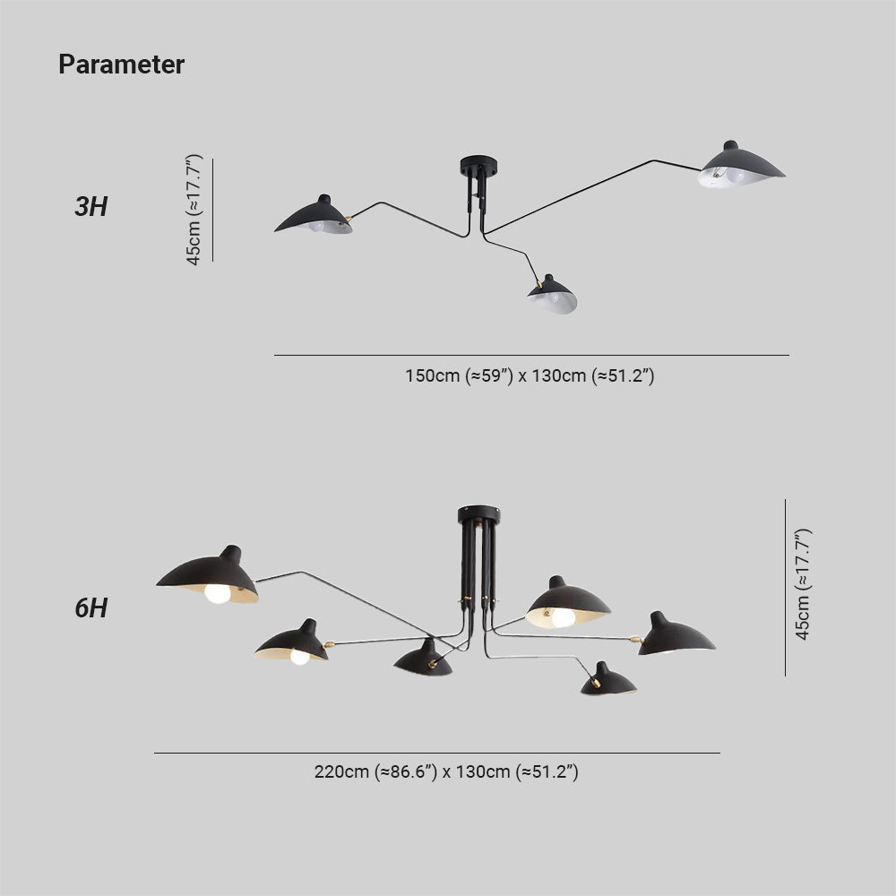 Jaler Industrie Drie Arm Plafondlamp