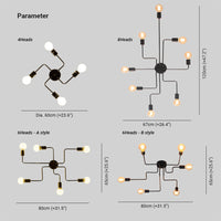Arisha Vintage Moderne Minimalistische Industriële Zwarte Plafondlamp