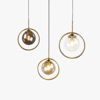Zoey Glazen Hanglamp met een Metalen Ring