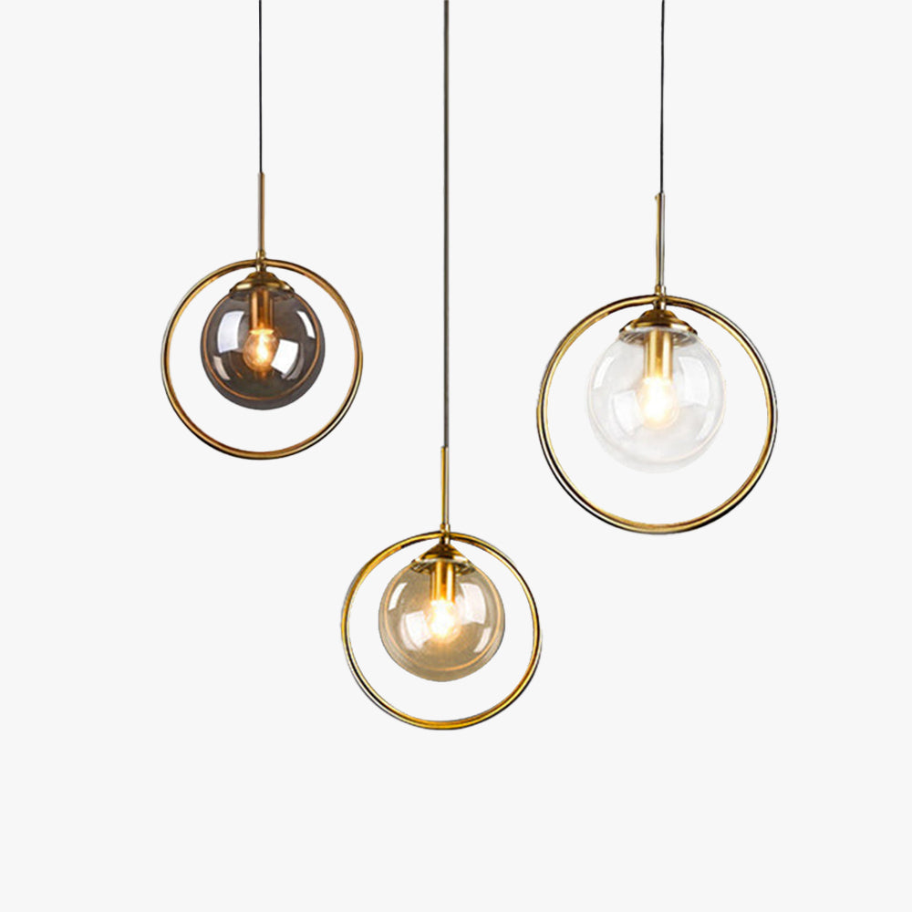 Zoey Glazen Hanglamp met een Metalen Ring