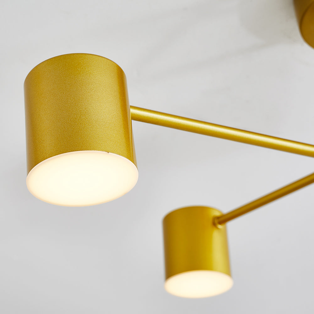 Quor LED Plafondlamp, Zwart/Wit/Goud 6 Koppen