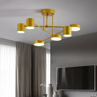 Quor LED Plafondlamp, Zwart/Wit/Goud 6 Koppen