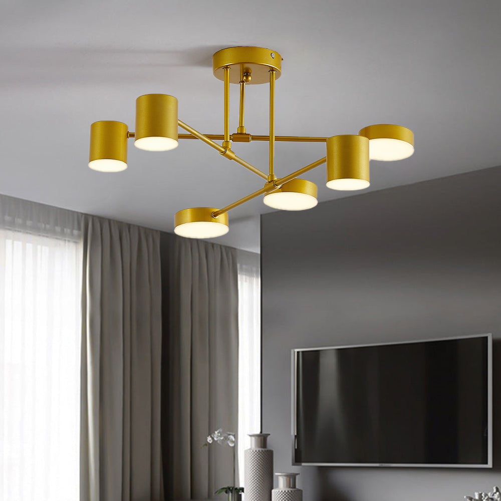 Quor LED Plafondlamp, Zwart/Wit/Goud 6 Koppen