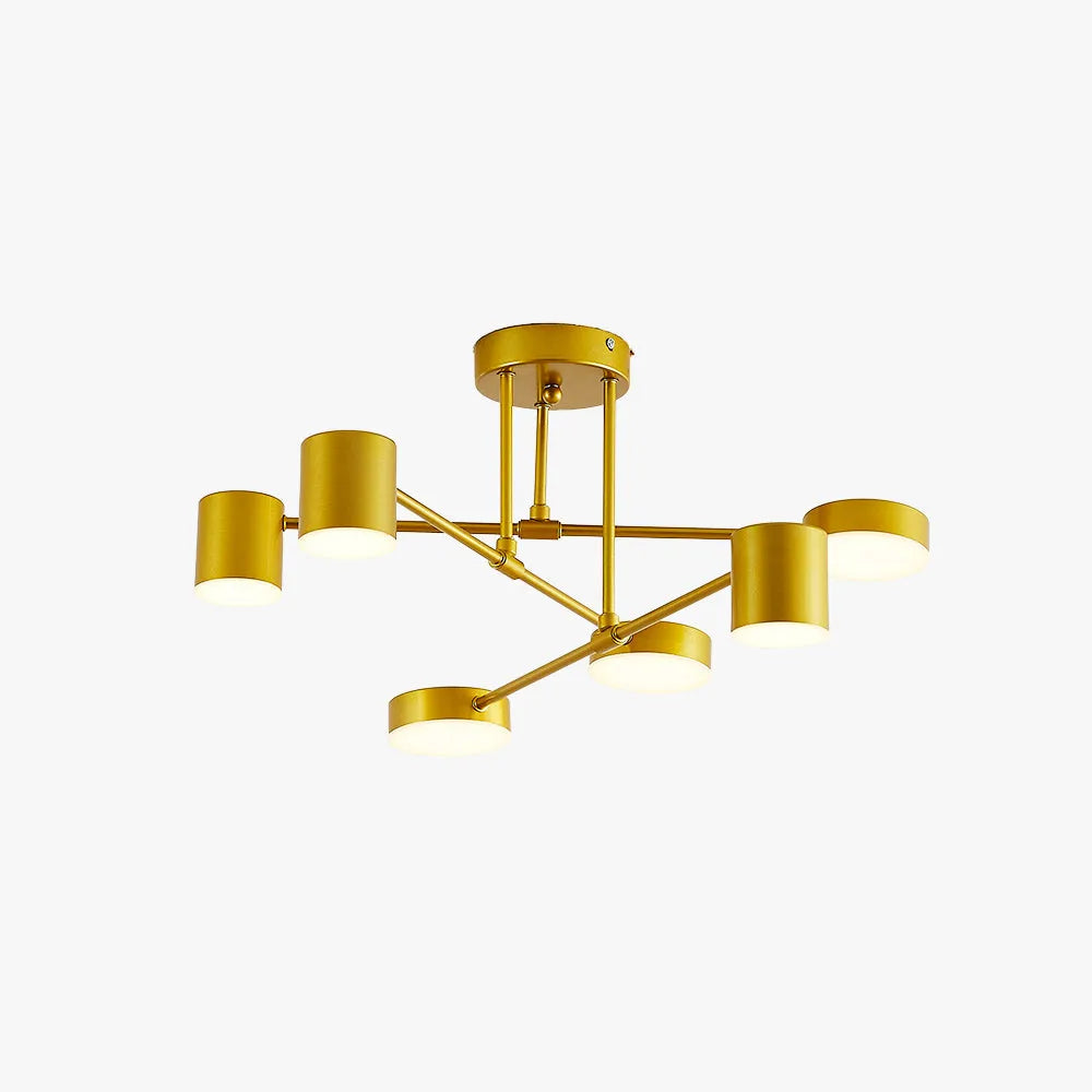 Quor LED Plafondlamp, Zwart/Wit/Goud 6 Koppen