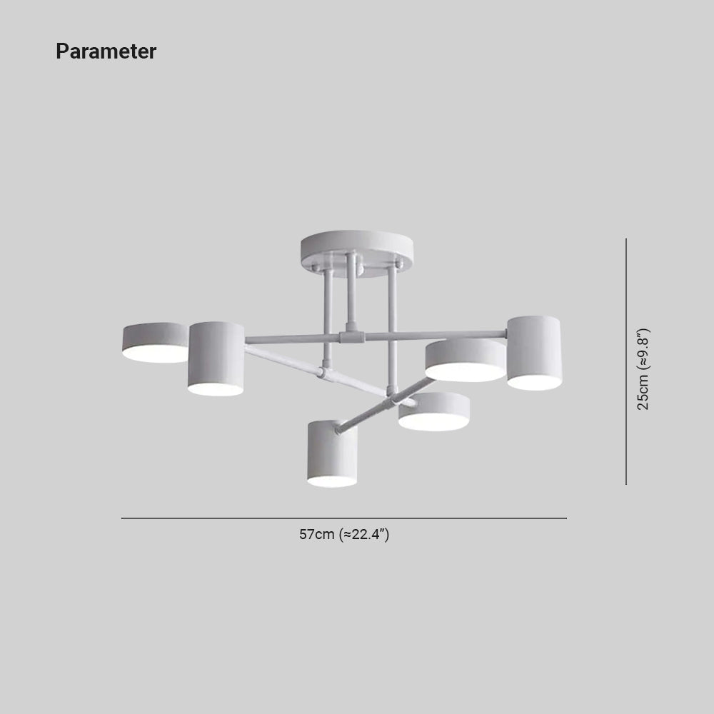 Quor LED Plafondlamp, Zwart/Wit/Goud 6 Koppen