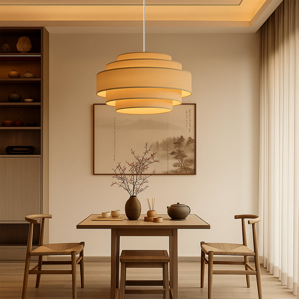 Wabi-Sabi Laagjes Stoffen Hanglamp