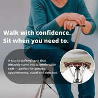 Opvouwbare Wandelstokstoel Met Een Zitting Voor Reizen En Ondersteuning On-The-Go