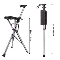Opvouwbare Wandelstokstoel Met Een Zitting Voor Reizen En Ondersteuning On-The-Go