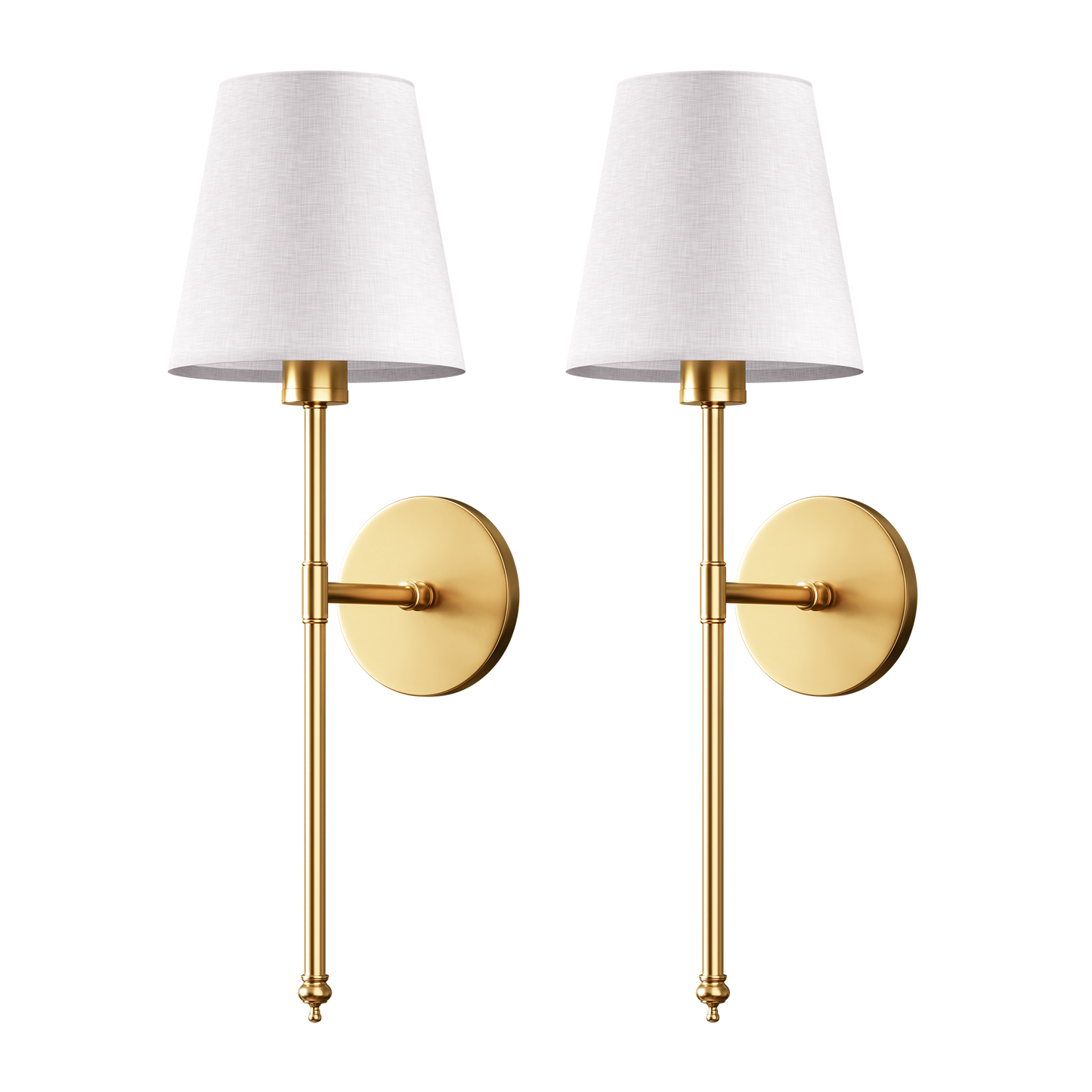 Wandlamp | 3M-kleefmontage | Stoffen lampenkap | 2-pack | LumiStick Duo