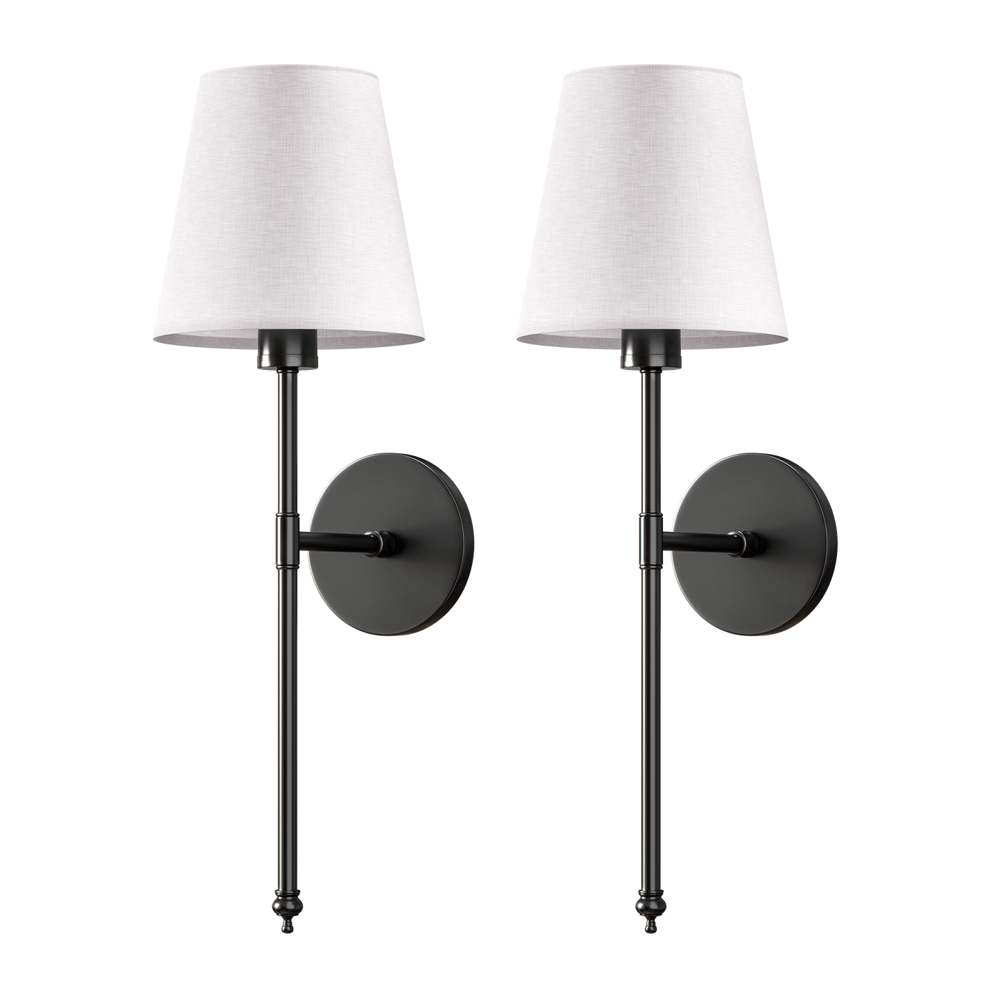 Wandlamp | 3M-kleefmontage | Stoffen lampenkap | 2-pack | LumiStick Duo