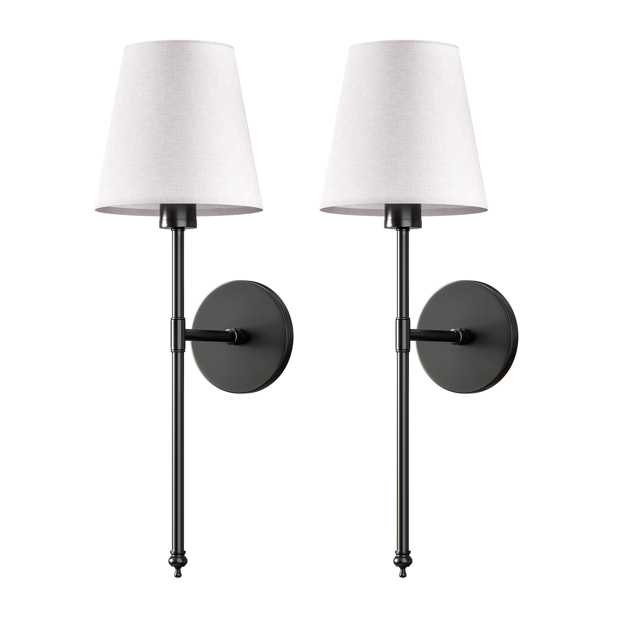 Wandlamp | 3M-kleefmontage | Stoffen lampenkap | 2-pack | LumiStick Duo