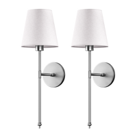 Wandlamp | 3M-kleefmontage | Stoffen lampenkap | 2-pack | LumiStick Duo