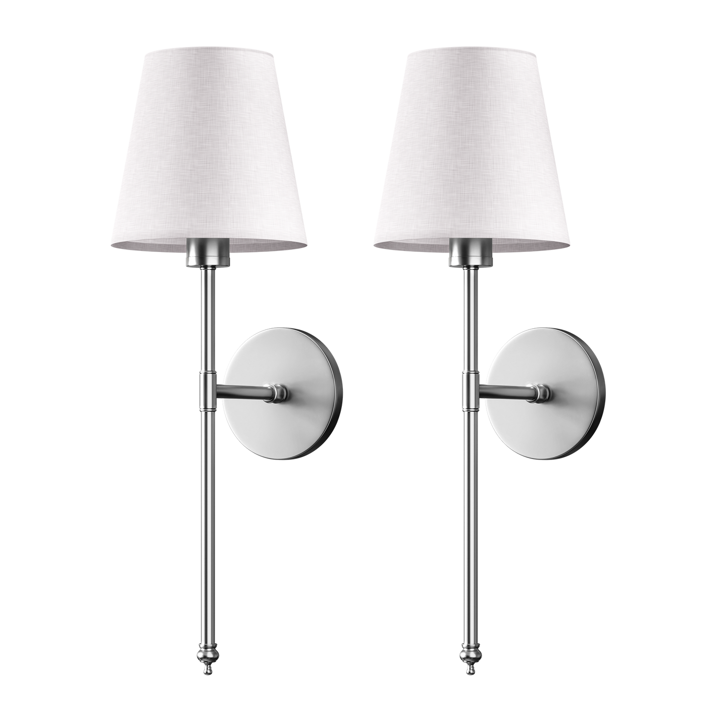 Wandlamp | 3M-kleefmontage | Stoffen lampenkap | 2-pack | LumiStick Duo