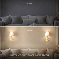 Wandlamp | 3M-kleefmontage | Stoffen lampenkap | 2-pack | LumiStick Duo