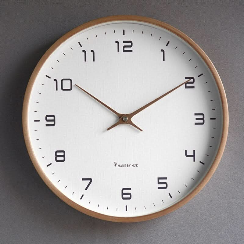Wandklok | Geluidsloos uurwerk | Massief houten frame | NordicTime