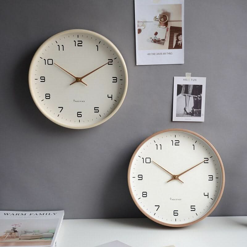 Wandklok | Geluidsloos uurwerk | Massief houten frame | NordicTime