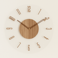 NORDIC CLOCK – Geluidsloze wandklok van hout in minimalistisch design