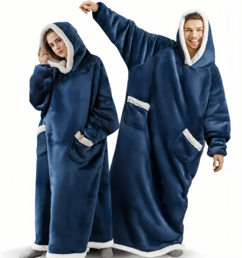 WarmWrap-hoodiedeken – Pluche flanellen trui in oversized model met zak