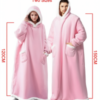 WarmWrap-hoodiedeken – Pluche flanellen trui in oversized model met zak