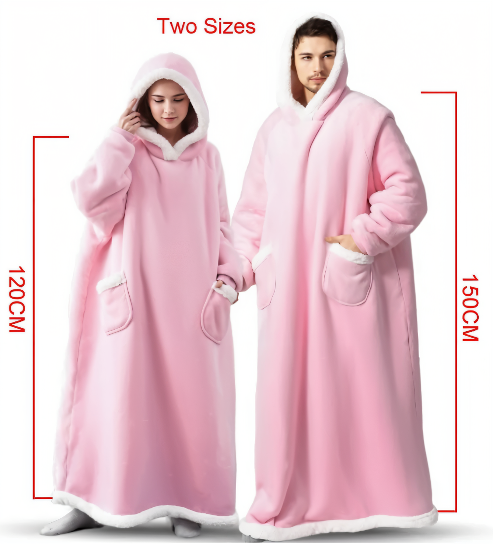 WarmWrap-hoodiedeken – Pluche flanellen trui in oversized model met zak