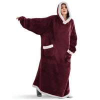 WarmWrap-hoodiedeken – Pluche flanellen trui in oversized model met zak