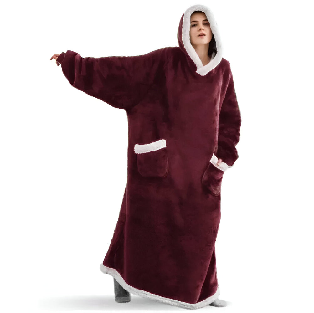 WarmWrap-hoodiedeken – Pluche flanellen trui in oversized model met zak