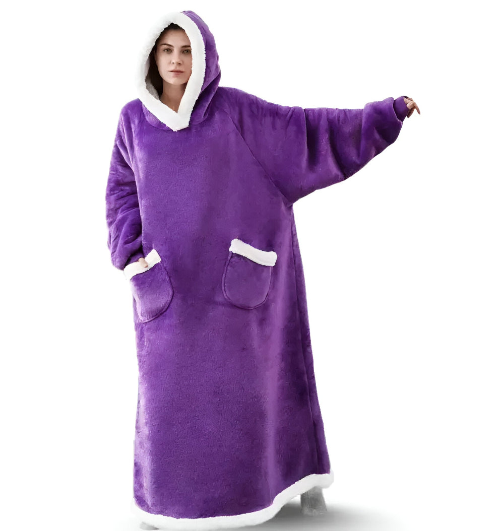 WarmWrap-hoodiedeken – Pluche flanellen trui in oversized model met zak