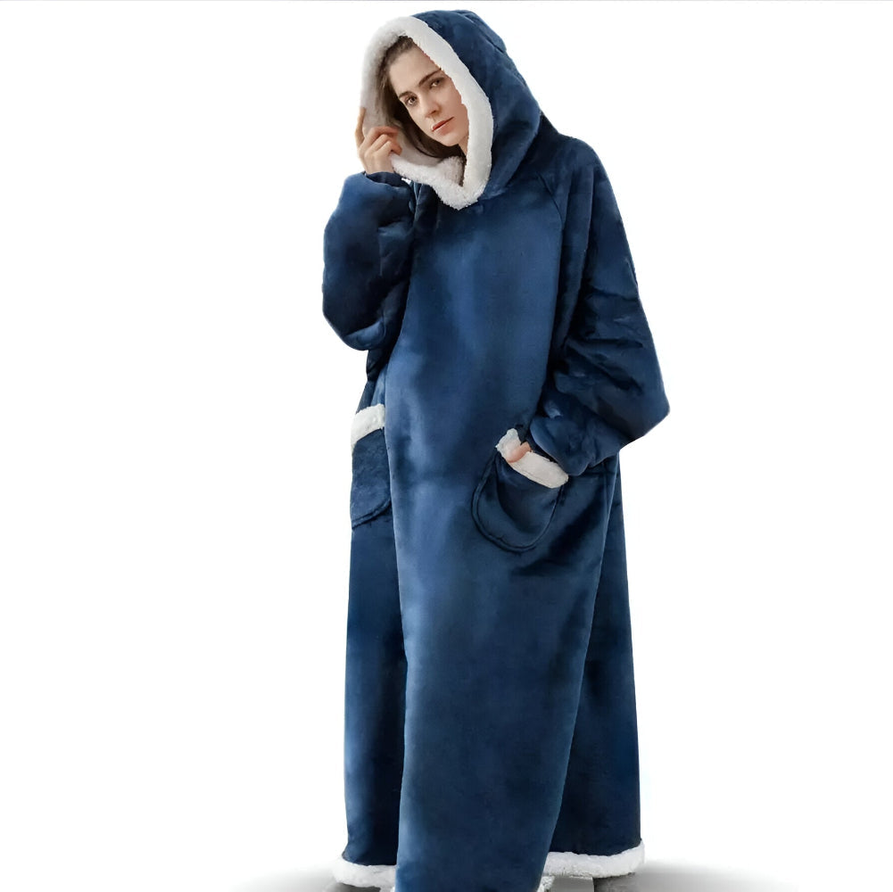 WarmWrap-hoodiedeken – Pluche flanellen trui in oversized model met zak