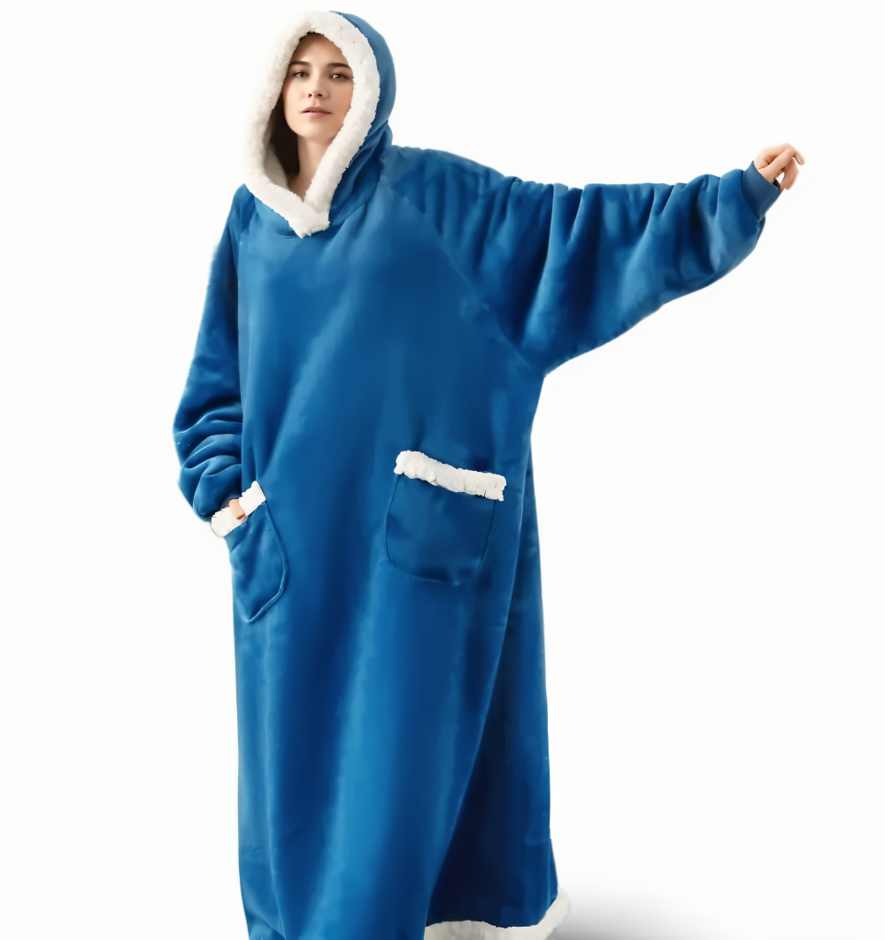 WarmWrap-hoodiedeken – Pluche flanellen trui in oversized model met zak
