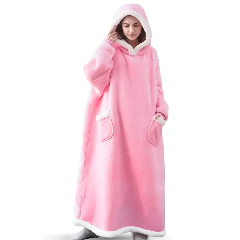 WarmWrap-hoodiedeken – Pluche flanellen trui in oversized model met zak