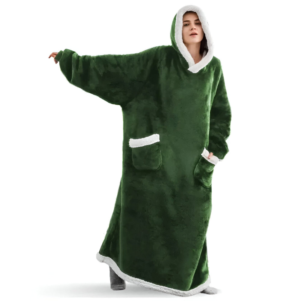 WarmWrap-hoodiedeken – Pluche flanellen trui in oversized model met zak