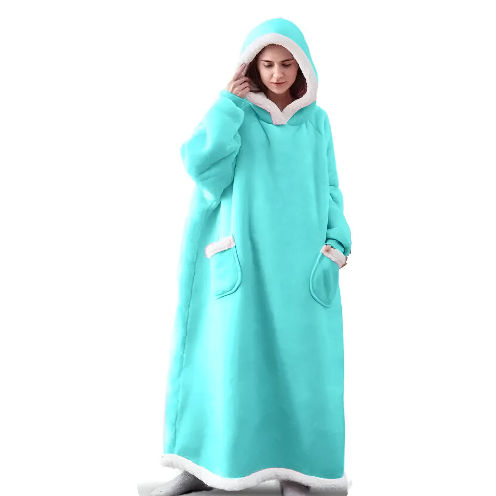 WarmWrap-hoodiedeken – Pluche flanellen trui in oversized model met zak