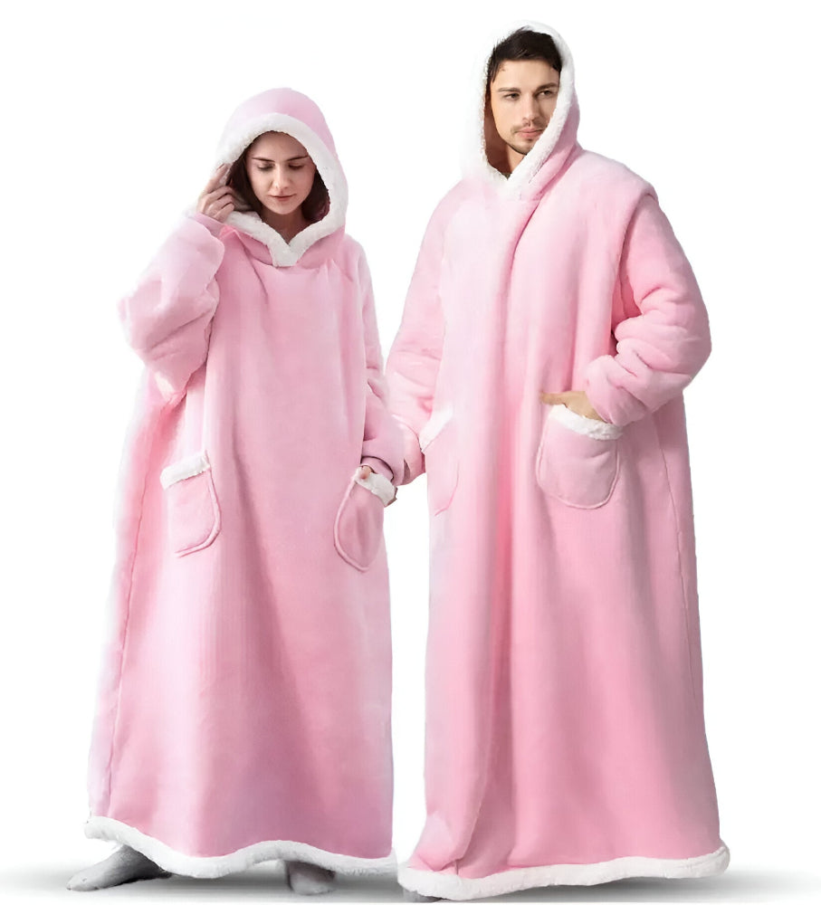 WarmWrap-hoodiedeken – Pluche flanellen trui in oversized model met zak