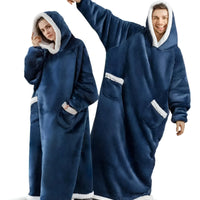 WarmWrap-hoodiedeken – Pluche flanellen trui in oversized model met zak