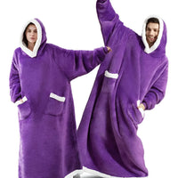 WarmWrap-hoodiedeken – Pluche flanellen trui in oversized model met zak